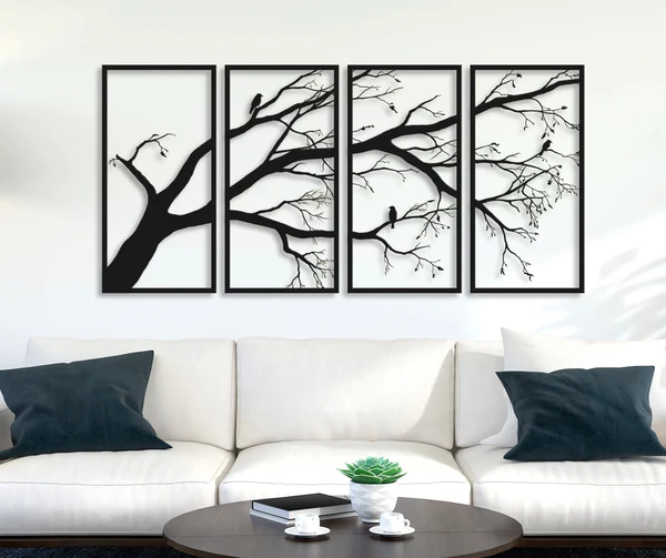 Tree of Life 4 Pannel Metal Wall Decor